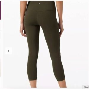 Lululemon Align Olive Green Cropped Legging, Size 8, EUC